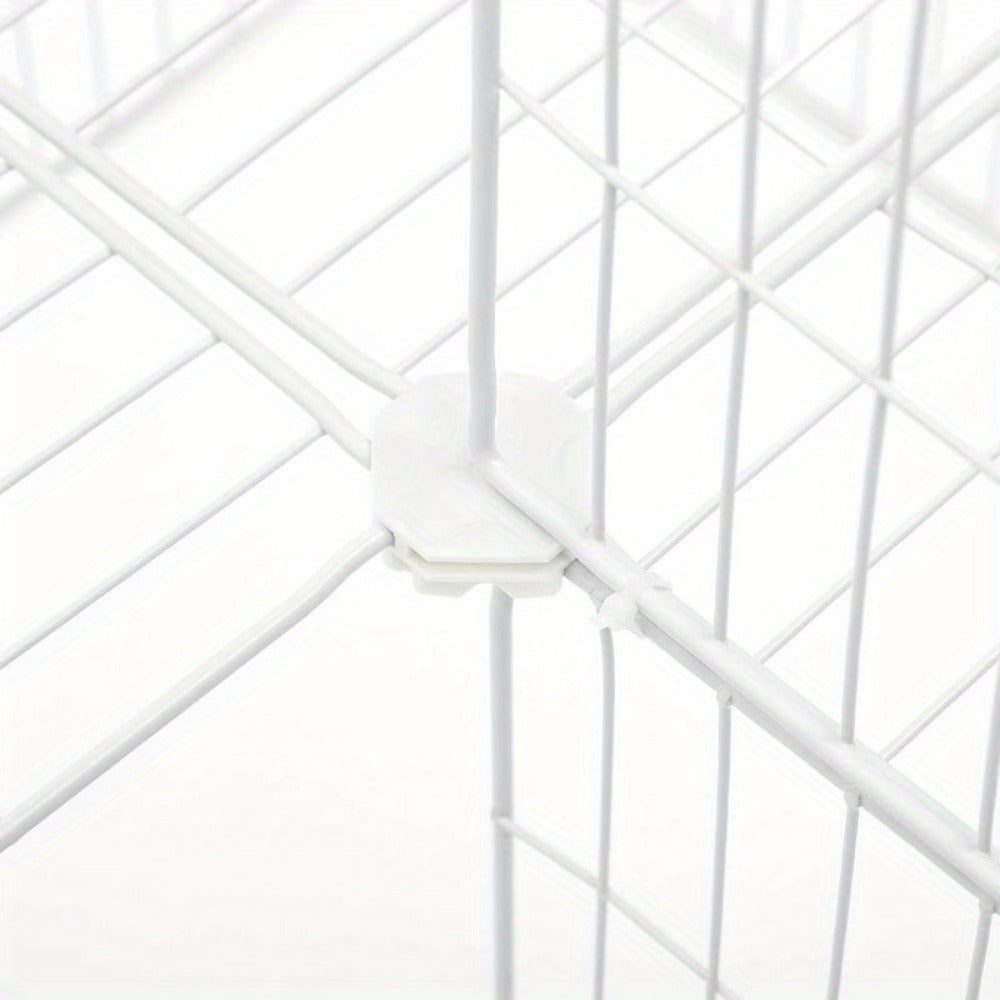 Two-Storey Metal Pet Playpen 36 Grid Panels 143x73x71cm – Indoor Small Animal Cage for Guinea Pigs Rabbits & Hamsters, Includes Mallet, Black or White
