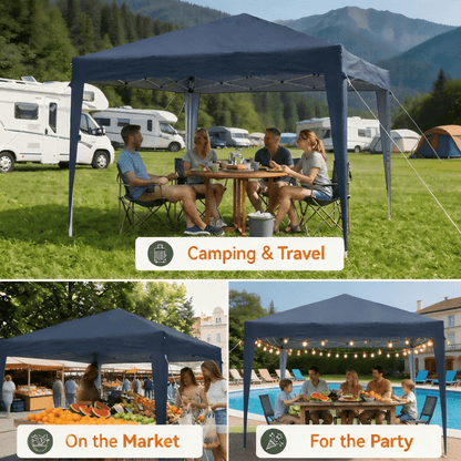 Pop Up Gazebo 2X2m/3x3m Easy One Person Setup Instant Outdoor Canopy Folding Garden Gazebo Party Tent