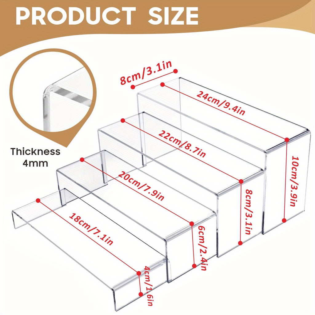 Clear Acrylic Display Risers – Four or Eight Pieces