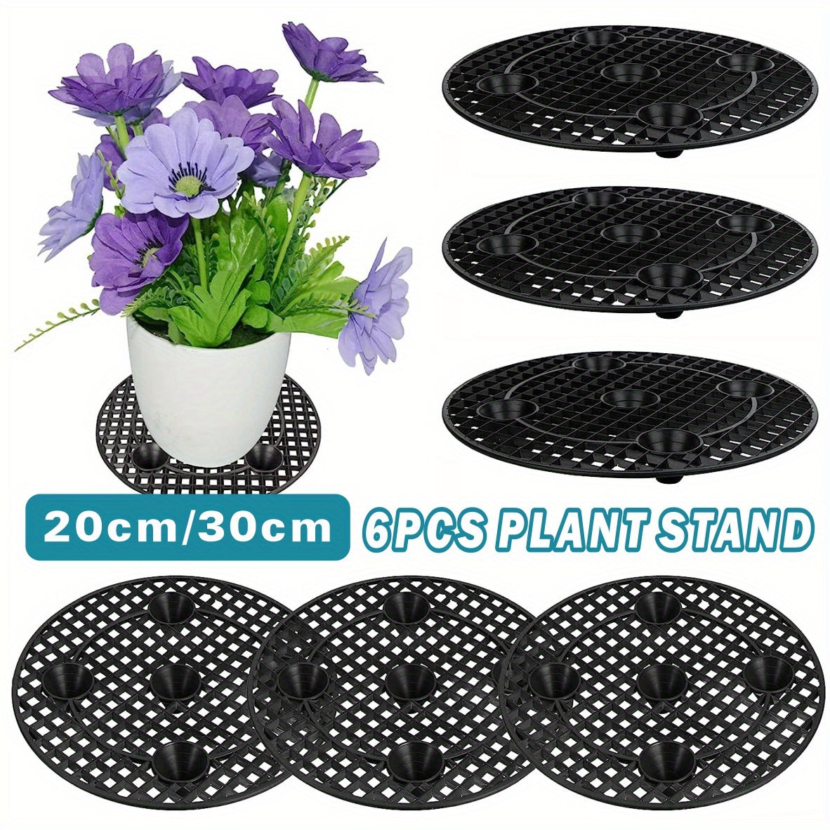 6X Plant Level Pot Elevator Heavy Duty Plant Stands 20/30cm Plant Pot Saucer
