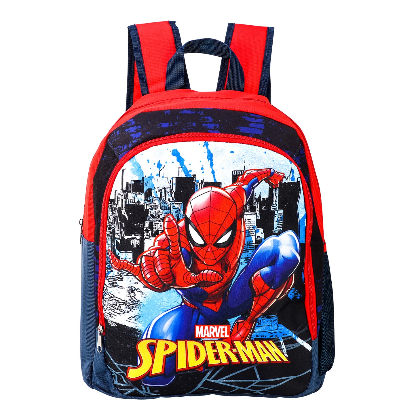 Spider-Man Kids Childrens Large Premium Backpack School Rucksack Travel Bag with side mesh pocket and front zipped pocket