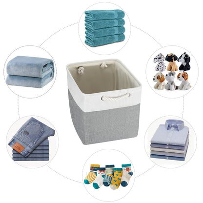 4x Collapsible Organiser 33x33x38 Cm Shelf Basket With Handles For Shelves Closets And Wardrobes Fabric Storage Basket