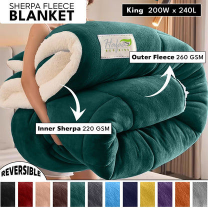 Soft Cozy Sherpa Blanket, Double-Sided Throw Blanket, Contemporary Design, Warm Throw for Couch, Bed, Office and Travel, Versatile All-Season, Perfect Holiday Gift