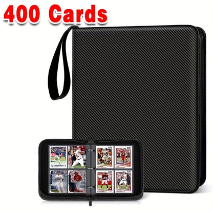 400-Pocket Trading Card Album Folder - Durable EVA Material, Black with Red Accents, Perfect for Organizing Game Cards, Game Card Storage | Sleek Card Holder | Durable Card Binder, Card Organizer Storage