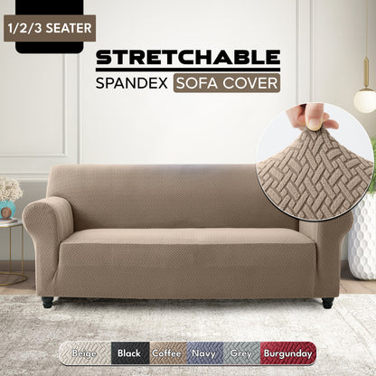 1pc Stretchable Spandex Elastic Sofa Cover – 1, 2, 3 Seater Polyester Spandex Furniture Protector, Anti-Slip Grip & Pet-Friendly, Machine Washable, Perfect for Living Room & Home Decoration