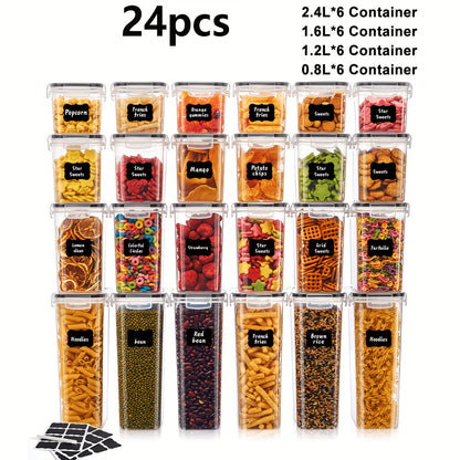 84/20/14pcs Food Storage Tanks, (84/20/14 Jars And 84/20/14 LIDS) Kitchen Storage Boxes, Food Organization, Plastic Can Sets, Suitable for Grains, Pasta, Flour And Sugar, Food Preservation Boxes, Made of And Healthy Materials