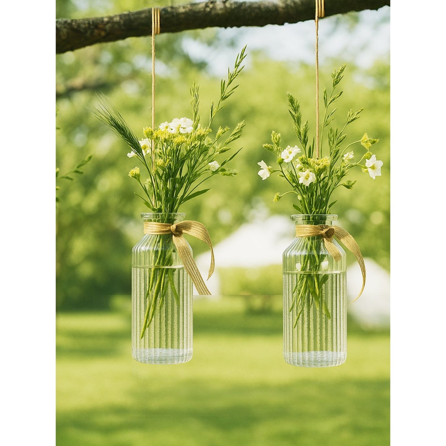 clear glass bud vase set — construction detail 6