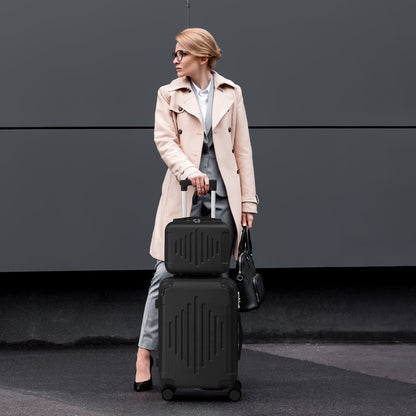 2-Piece Hard Shell Spinner Suitcase Set 20" & 12" – Lightweight Portable Travel Luggage with 360° Spinner Wheels, Cabin & Personal Item Size | Free UK Delivery