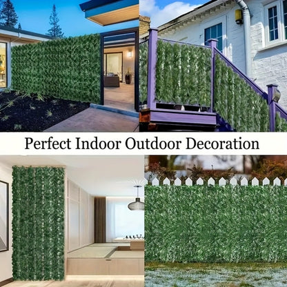 Artificial Ivy Privacy Fence Screen Panel 5m Extra Long Balcony Garden Wall Trellis Faux Hedge Leaf Outdoor Home Decor Green
