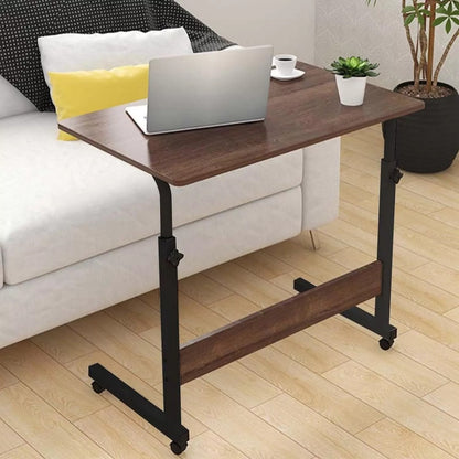 [Versatile Comfort] Adjustable Height Rolling Folding Desk Laptop Desk Folding Laptop Desk Wheels for Easy Mobility, Perfect for Bedroom, Living Room, Outdoor Office & Study Use, Bedroom Desk | Modern Aesthetic | Wood Fiberboard Desk