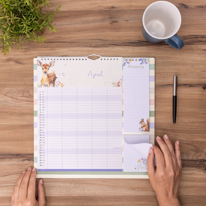Evelay 2027 Family Planner Calendar – 5 Column Wall Organiser with Shopping List & Notepad | Large Month-to-View Schedule for Busy Homes, Kitchens & Offices