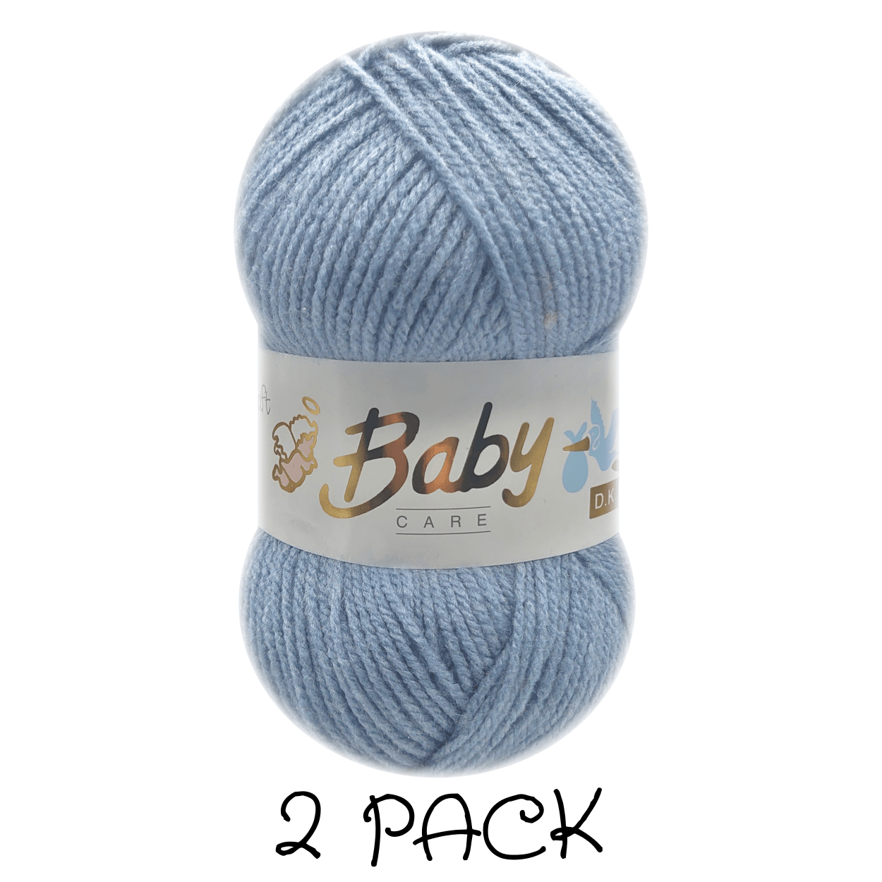 Woolcraft - Baby Care Double Knitting Yarn - 2 or 5 Pack of 100g Balls of 100% Acrylic Yarn - 13 Colours Available - Aqua, Beige, Baby Blue, Oyster, Denim, Lilac, Mint, Peach, Baby Pink, Rouge, Silver, White or Lemon - Perfect for Knitting or Crochet