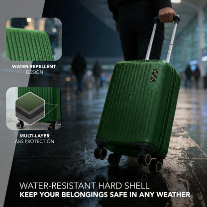 LUGG - Vacay 40cm Suitcase - 40x30x20cm without wheels - Ryanair Compatible - Underseat Size - Hard Shell ABS with Smooth 360° Wheels & Removable Wheels