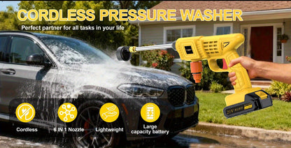 The New 2025 Wireless High-pressure Water Gun Will Be Equipped with a Battery Powered Wireless Cleaning Machine, a Rechargeable Battery and Charging Kit, a Portable High-pressure Cleaning Machine, Suitable for Outdoor Vehicle Cleaning and Watering.