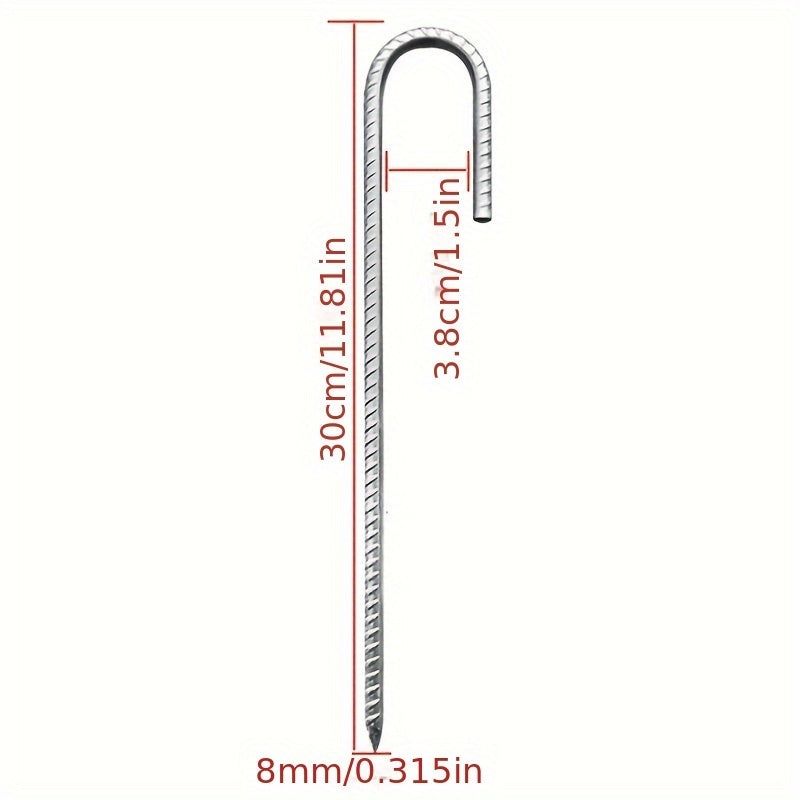 Rebar Stakes Heavy Duty J Hooks Ground Anchor for Swing Tent