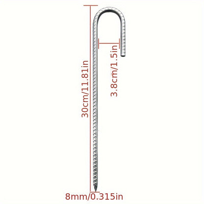 Rebar Stakes Heavy Duty J Hooks Ground Anchor for Swing Tent