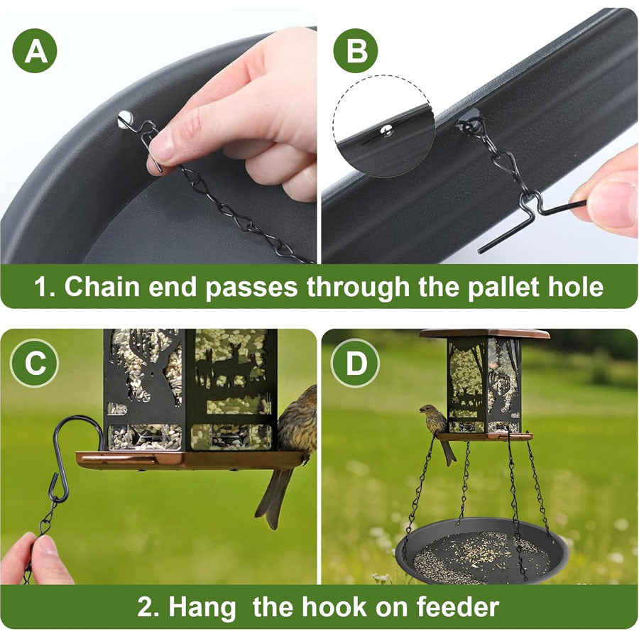 Bird Seed Catcher Tray, No Mess Hanging Bird Feeder Tray Platform Attachment to Catch Seed for Garden, Plastic, 1 Pack