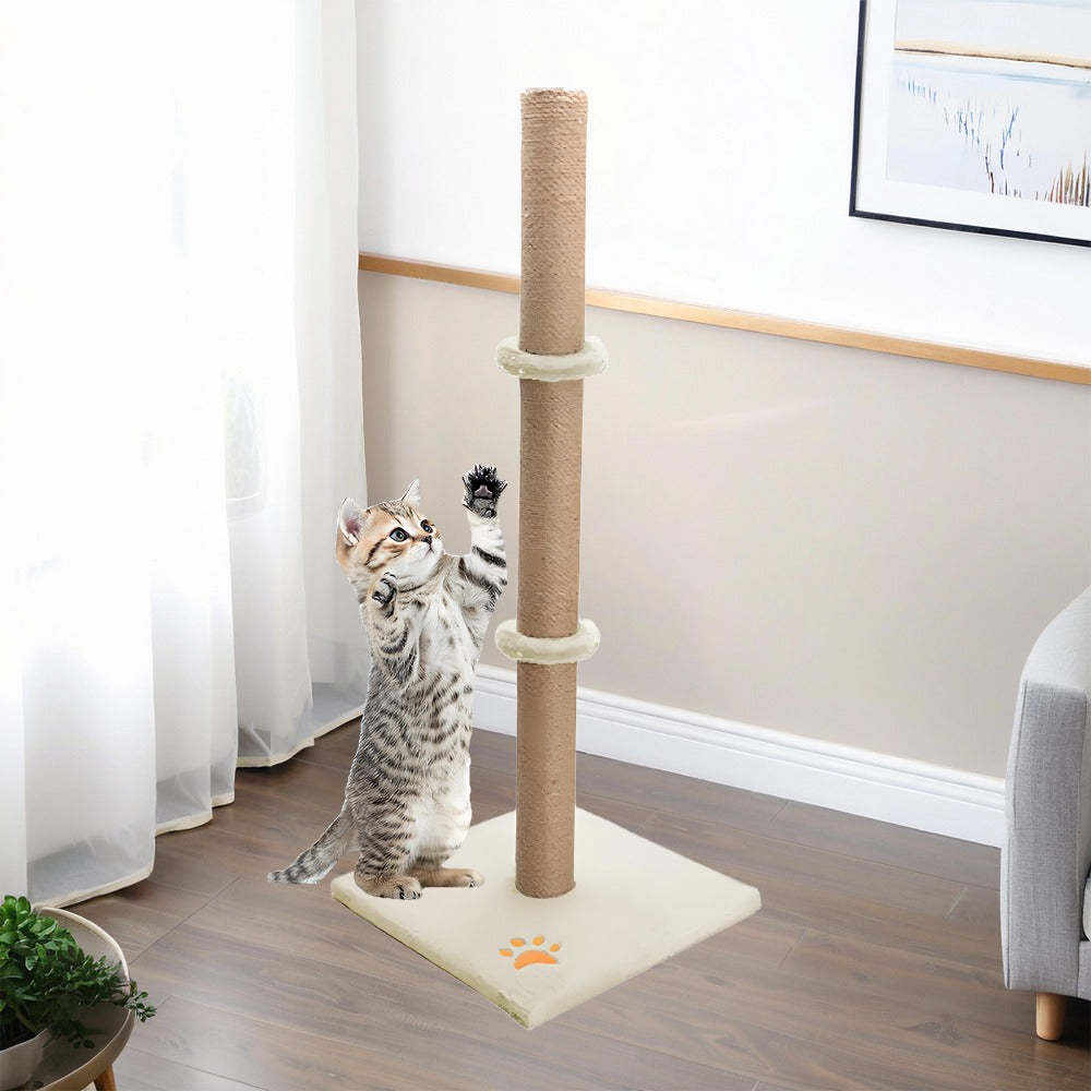 Cat Scratching Post 89 Cm Vertical Cat Tree For Pet Cats Climbing Frame With Soft Plush Carpet-Covered Base And Sisal Pole For Pet Cats