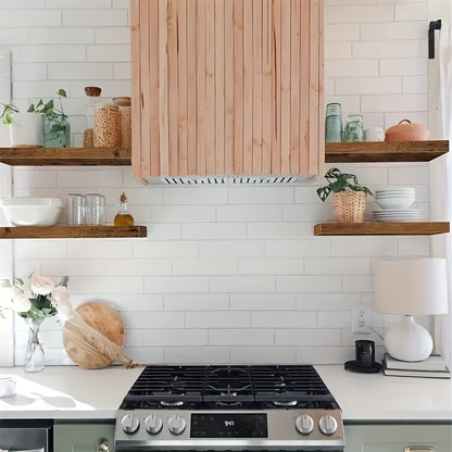 4pcs Wall Shelves, Each Can Bear 10kg Suspended Hanging Shelf, Natural Solid Wood, Load-bearing, Space-saving, Easy to Install, Floating Shelves, Multi-functional Decorative Storage for Living Room, Kitchen, Bathroom, Bedroom, Floating Shelves