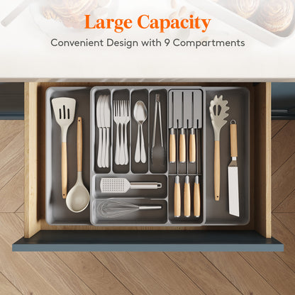 Cutlery Drawer Storage. Organizer, Kitchen Expandable Cutlery Tray. Cutlery Storage, Kitchen Storage, Adjustable Cutlery and Cutlery Holder. Thoughtful Holiday Gift, Christmas Gift, Halloween Gift. Compact Plastic Cutlery Storage Box, Large