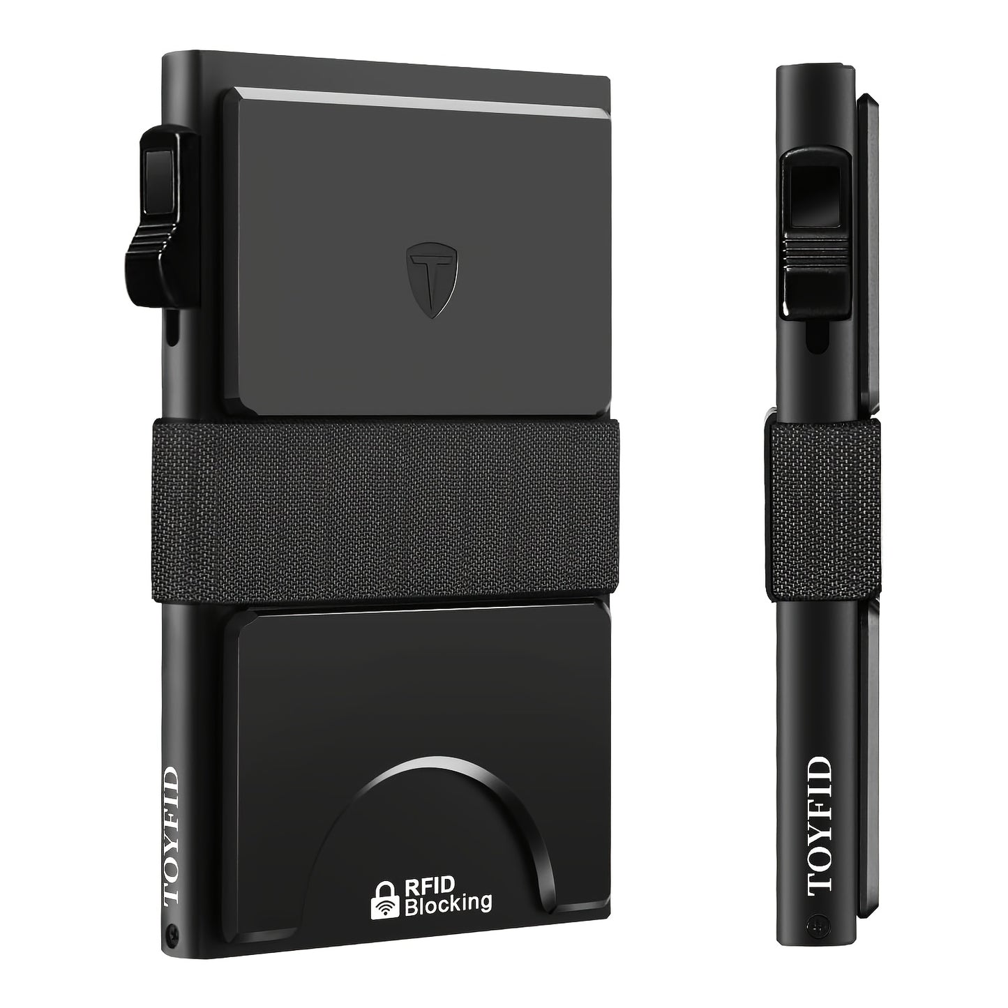 Compact Card Holder Designed for 12 Cards, Featuring RFID Protection And a Metal Construction. This Small Anti-Theft Case Includes a Sliding Ejector Button for Easy Access to Your Bank And Credit Cards, Made from Aluminum