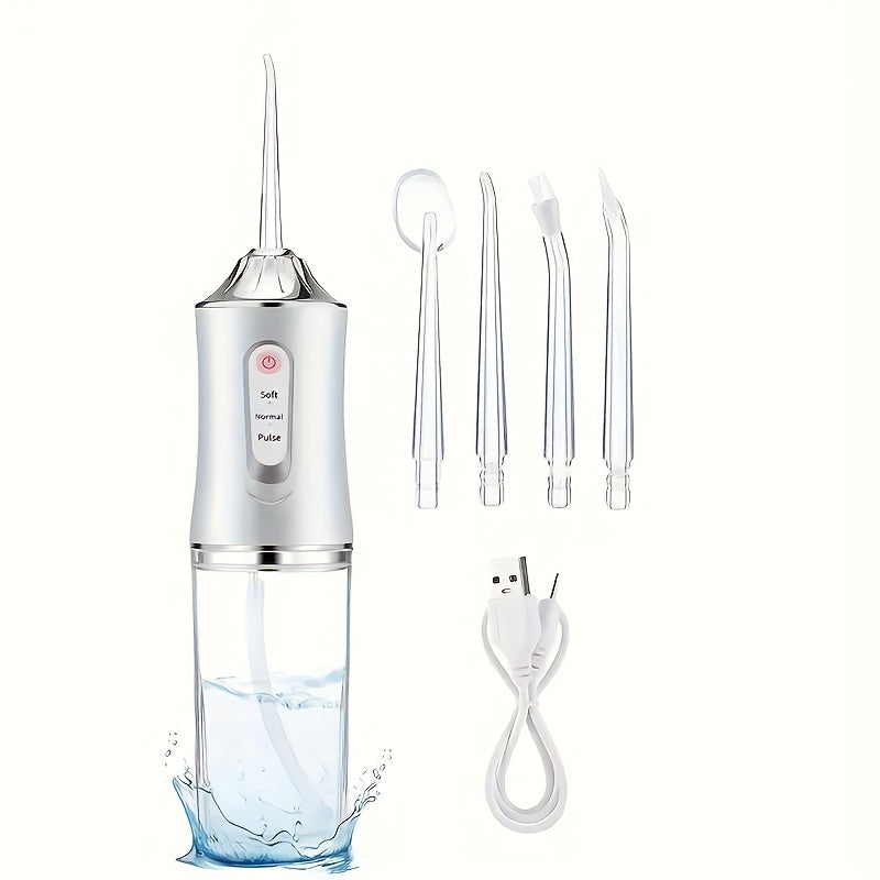 New High-Pressure Tooth Flusher + 4 Nozzles Free | Post-Dinner Savior, Ortho Braces Companion | 3 Modes, 360° Rotation, USB Charging | Perfect Family Gift