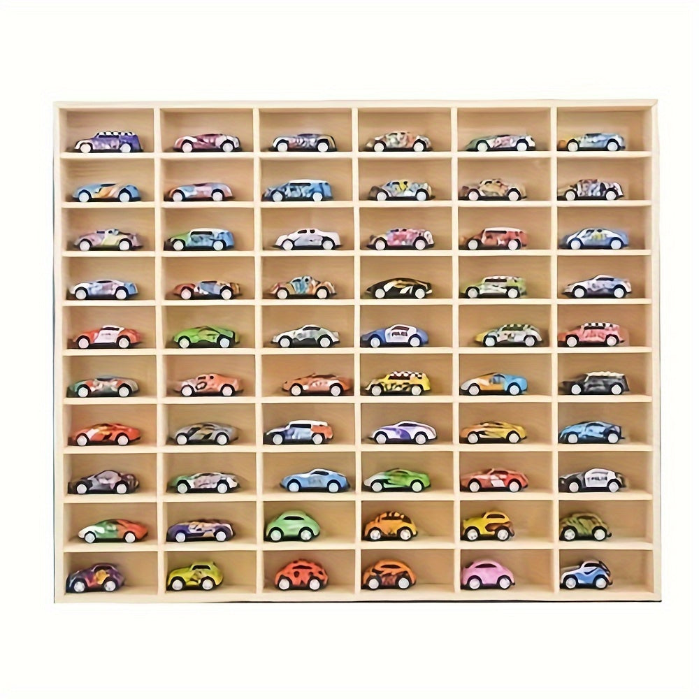 1:64 Wooden Model Car Garage Kits Doll Storage Box Unit Shelf Toy Storage Case