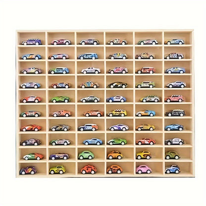 1:64 Wooden Model Car Garage Kits Doll Storage Box Unit Shelf Toy Storage Case