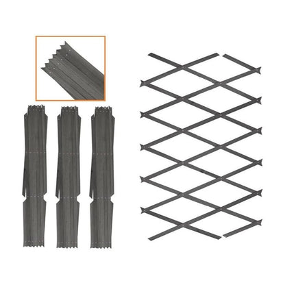 3 Pack Wooden Trellis Expandable Garden Wall For Climbing Plants Support 6 x 2ft (Grey)