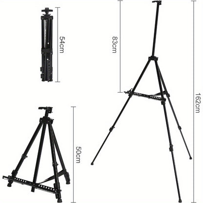 Easel for Display, Adjustable Height 20" to 63" Tabletop & Floor Art Easel, Metal Tripod Artist Easels Stand for Painting Canvas, Wedding Signs with Carry Bag - Black