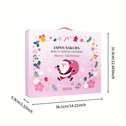Sakura 24 Days of Beauty Advent Calendar 2026 – Radiance Skincare & Bath Body Gift Set for Women, Face Cream, Lip Balm, Foot Cream, Body Wash & Serum, Christmas Gift for Her