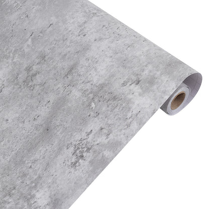 5mx60cm Grey Self Adhesive Wallpaper 60x500cm Concrete Effect Sticky Back Plastic Industrial Cement Vinyl Wrap Peel and Stick Kitchen Worktop Covering Sticky Back Plastic Furniture Sticker