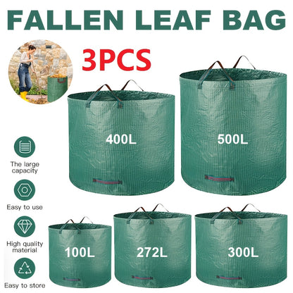 Professional 3pcs Garden Garbage Bags, Vertical Reusable Leaf And Grass Debris Bags, Garden Garbage Bags, Lawn Bags, Heavy-Duty Garden Bags, Compost Bags, Trash Cans, Outdoor Containers, for Loading Fallen Leaves And Garbage.Garbage