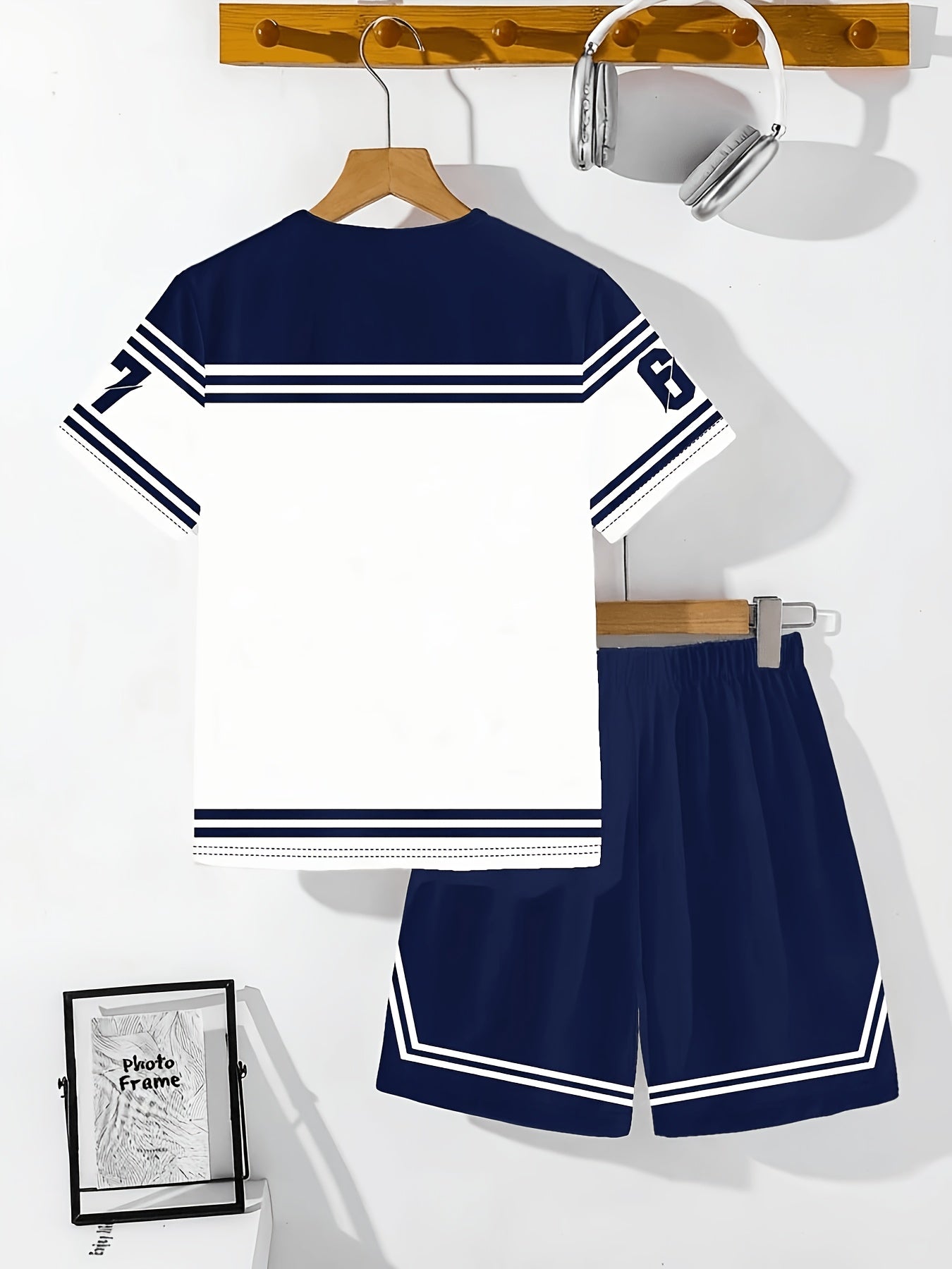 2pcs/Set Boys' Casual Stylish Creative Graphic Number 67 Cartoon Print Short Sleeve T-Shirt And Shorts Set, Comfortable Daily Wear for Spring, Summer & Autumn, for Outdoor