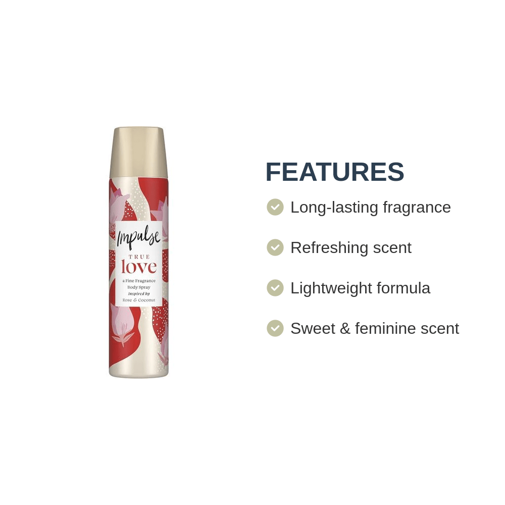 Pack of - 3 Impulse True Love Body Spray 75ml