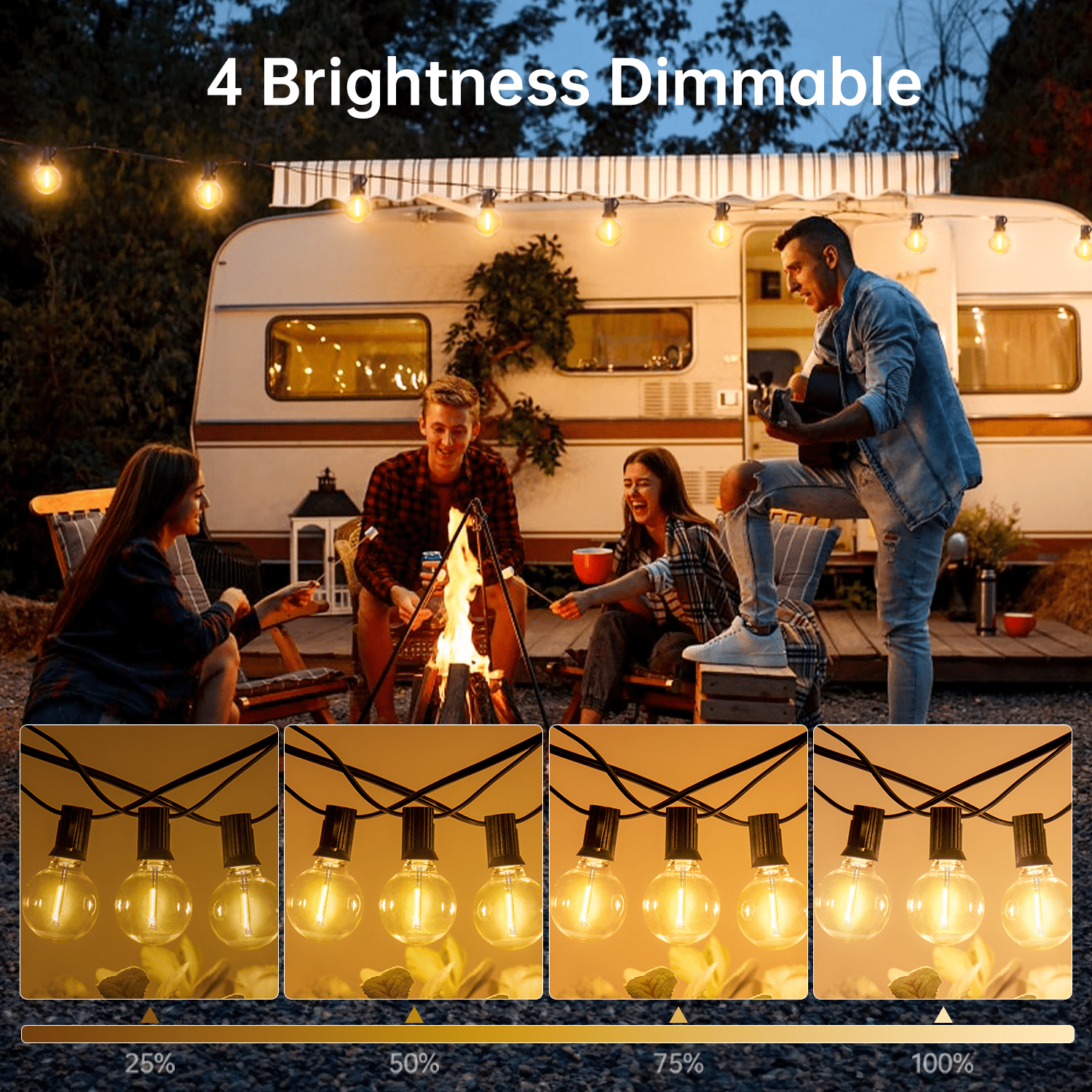 Solar G40 Garden String Lights with Remote Control