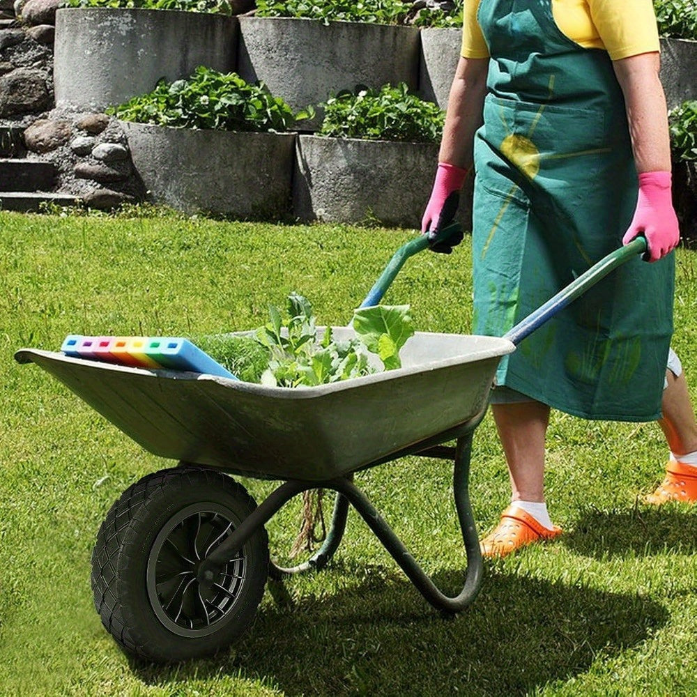 Foam Filled Wheelbarrow Wheel 14 Inch with Axle – PU Puncture Proof Tyre 3.50-8 Heavy Duty 120kg Replacement for Garden Barrow Trolley Cart UK