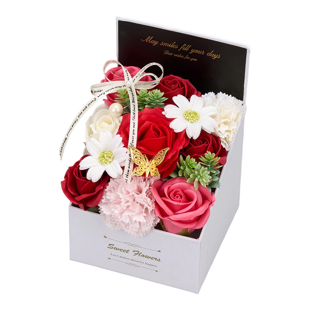 Flower Flower Soap in Gift Box Decorative Soap Artificial Flower Bath Soap for Birthday Valentine'S Day Her Girls Lover Partial soap floral decoration