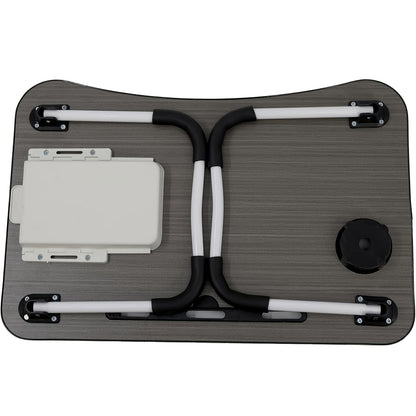 Portable Laptop Bed Table with Drawer And Cup Holder & Tablet Slot, Foldable Laptop Table Folding Tray Lap Standing Desk for Reading, Writing, Eating, Gaming, Working On Bed/Couch/Sofa/Floor