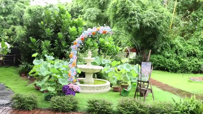 Garden Arch Lattice Frame for Climbing Plants, Metal Arch Frames, Pumpkin Arch Outdoor Garden Branches And Arches for Halloween Christmas Birthday Party Decorations - 240 X 140 X 38Cm (Black)