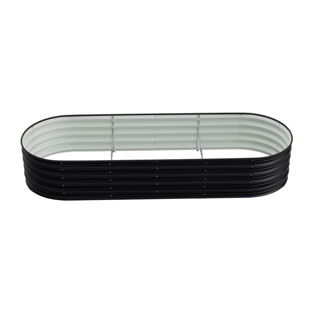 Extra Large Raised Beds for Garden, Oval Planter Box with Plant Climbing Frame, Outdoor Raised Planters for Vegetables, Flowers & Herbs, Bottomless Metal Garden Bed