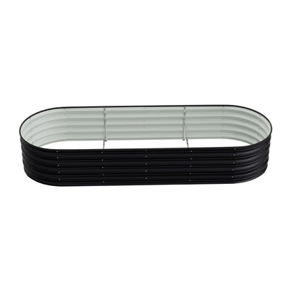 Extra Large Raised Beds for Garden, Oval Planter Box with Plant Climbing Frame, Outdoor Raised Planters for Vegetables, Flowers & Herbs, Bottomless Metal Garden Bed