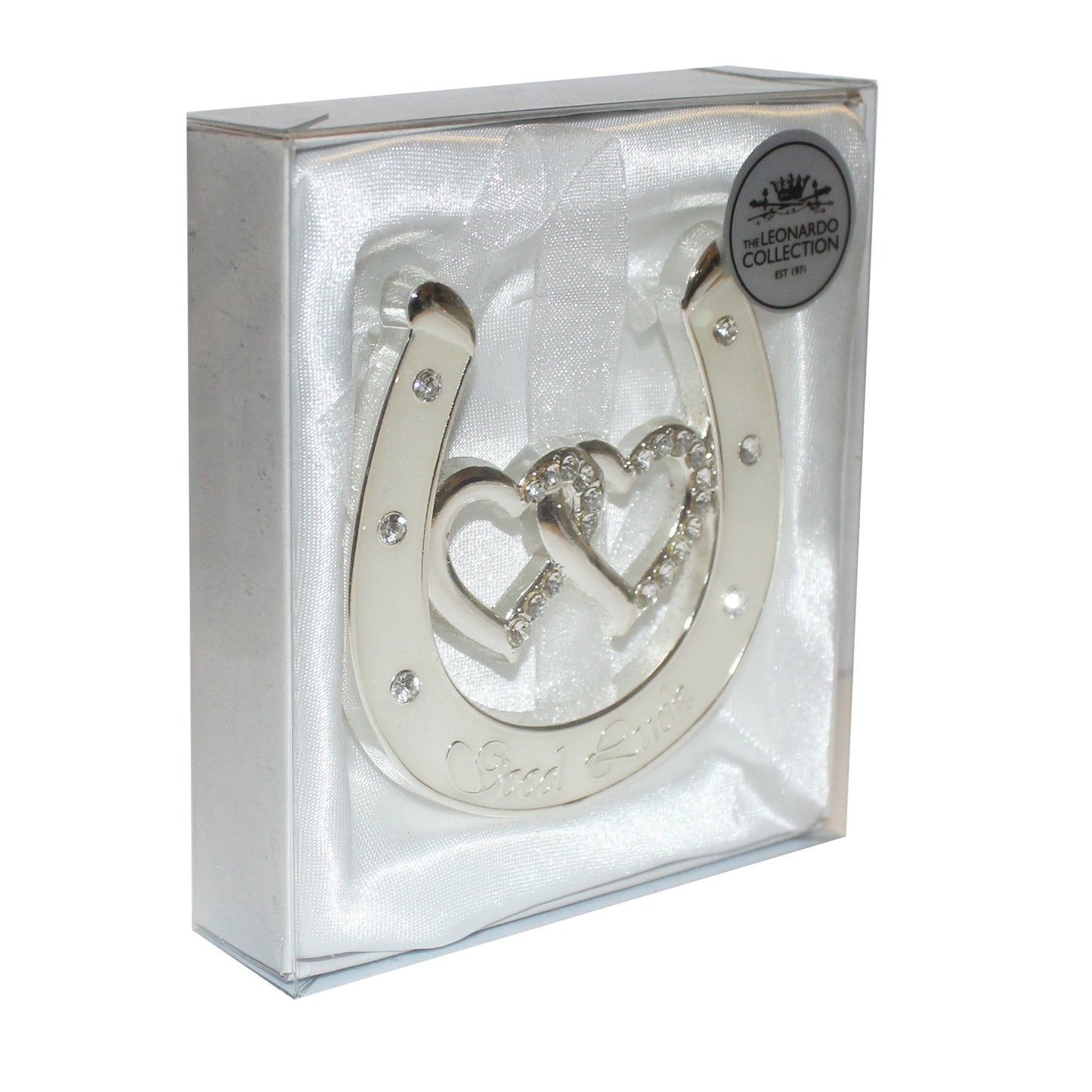 Wedding Ivory Coloured Double Heart Horseshoe with Diamantes