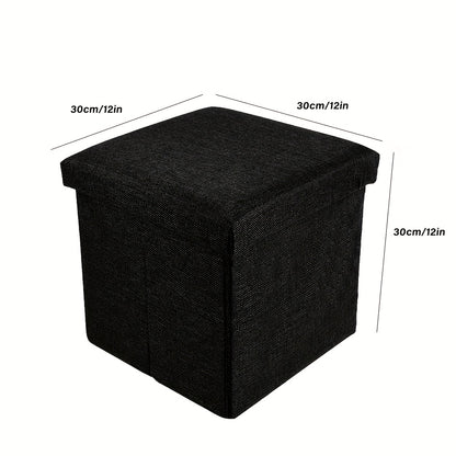 Grey Cotton And Linen Storage Stool, Suitable for Storing Toys, Clothes, Etc., Suitable for Living Rooms, Study Rooms, Bedrooms.