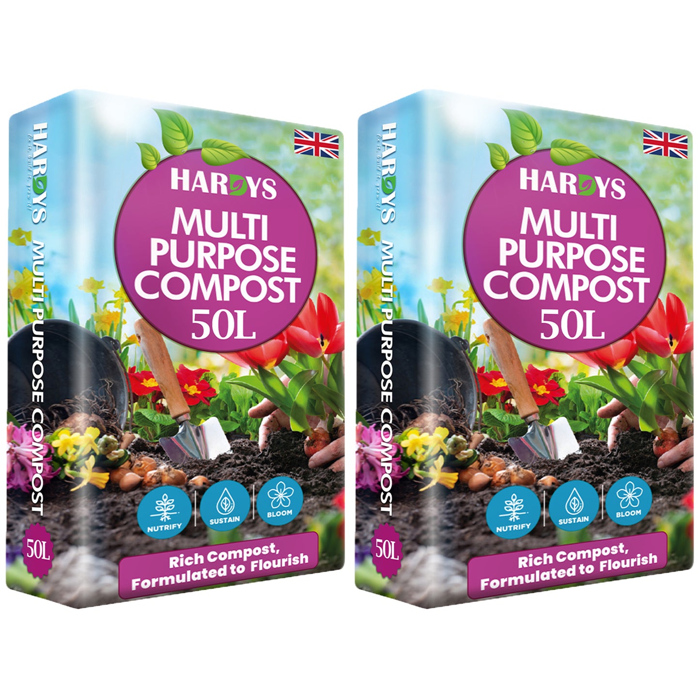Hardys Multi Purpose Compost - Potting & Seed Compost for Outdoor Plants | All Purpose Indoor Plants Potting | Nutrient Rich Fertiliser for Garden, Pots, Planter Beds