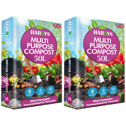 Hardys Multi Purpose Compost - Potting & Seed Compost for Outdoor Plants | All Purpose Indoor Plants Potting | Nutrient Rich Fertiliser for Garden, Pots, Planter Beds