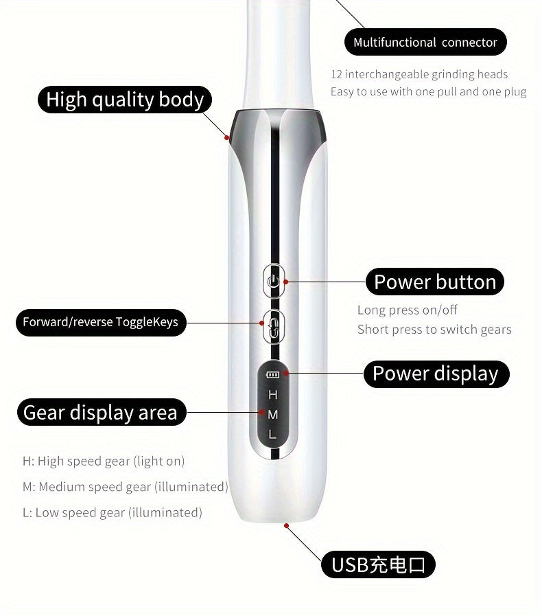 Professional Nail Drill Machine Electric Manicure Milling Cutter Set Mini Nail Files Sander Gel Polish Remover Tools