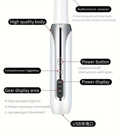 Professional Nail Drill Machine Electric Manicure Milling Cutter Set Mini Nail Files Sander Gel Polish Remover Tools