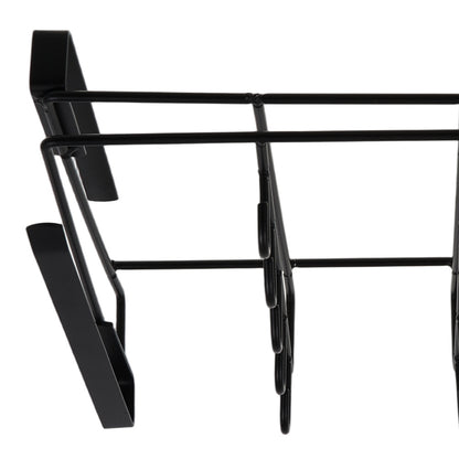 Black, Kitchen with Hook Storage Rack, Cabinet Bottom Storage Rack, Non Perforated Cabinet Door Top Shelf, Cup Holder, Sturdy And Durable, Strong Load-Bearing Capacity, Suitable for Kitchen Utensils Such As Cutting Boards, Tissues, Cloths, Etc
