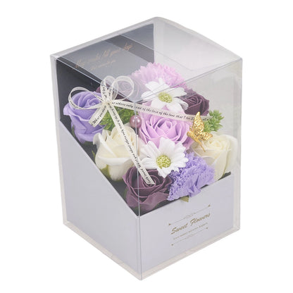 Flower Flower Soap in Gift Box Decorative Soap Artificial Flower Bath Soap for Birthday Valentine'S Day Her Girls Lover Partial soap floral decoration
